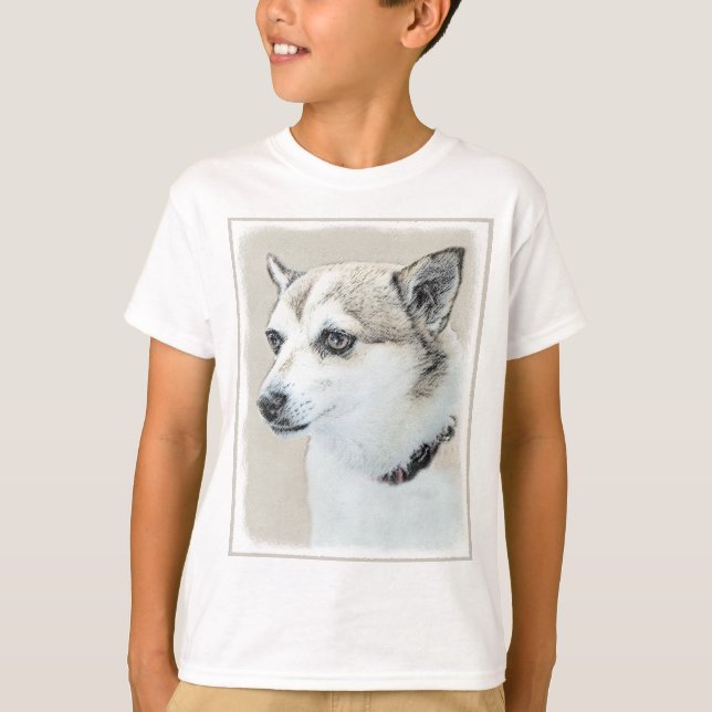 Camiseta Pintura noruega de Lundehund - Arte original del p (Anverso)