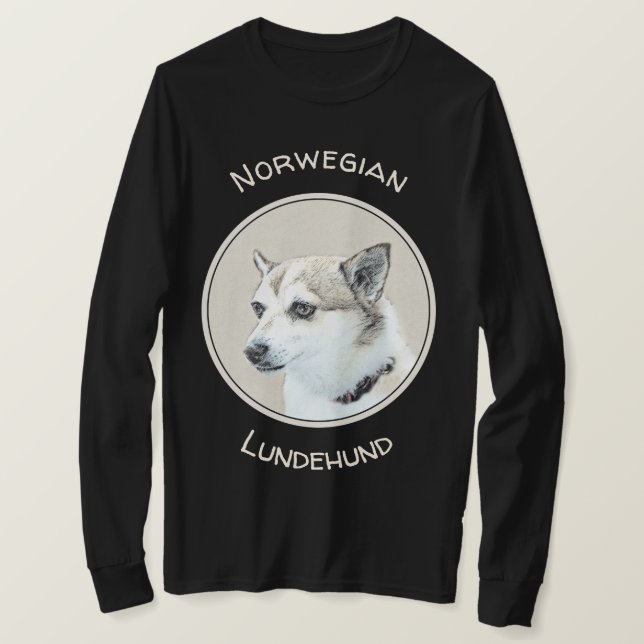 Camiseta Pintura noruega de Lundehund - Arte original del p (Anverso del diseño)