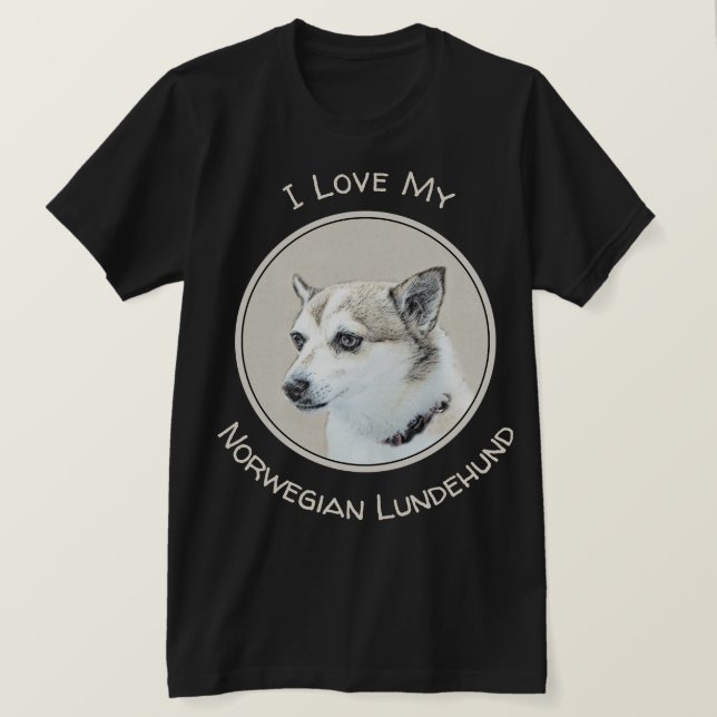 Camiseta Pintura noruega de Lundehund - Arte original del p (Anverso del diseño)
