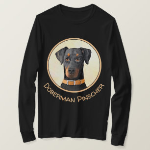Camiseta Pintura original de Doberman Pinscher sin cortar