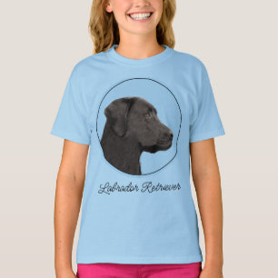 Camiseta Pintura original de Labrador Retriever negro Arte 
