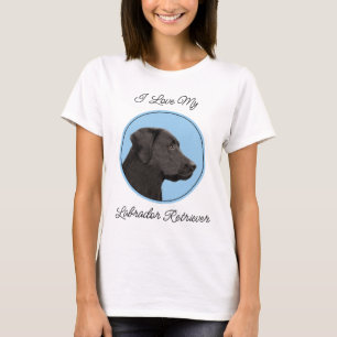 Camiseta Pintura Original de Labrador Retriever Negro Arte
