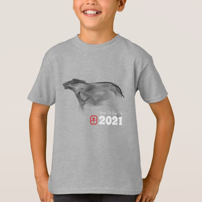 Camiseta Pintura original OX Año Nuevo Chino 2021 Niños T (Anverso)
