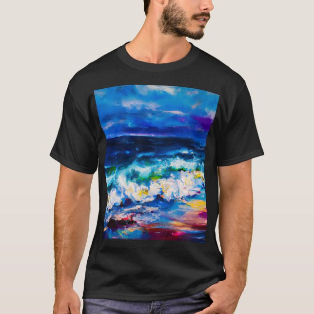 Camiseta Pintura original Pintura del paisaje Arte moderno (Anverso)