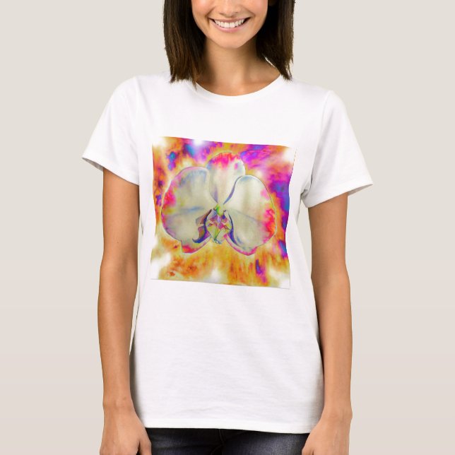 Camiseta Pintura orquídea abstracta románica (Anverso)