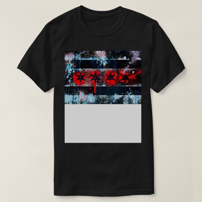 Camiseta Pintura para rociar graffiti con bandera de Chicag (Diseño del anverso)
