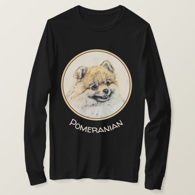 Camiseta Pintura pomerania (Naranja) - Arte original del pe (Anverso del diseño)