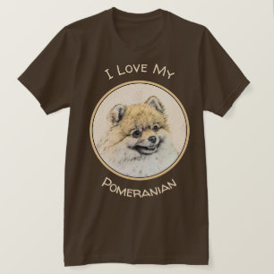 Camiseta Pintura Pomerania (Naranja) - Arte Perro Original