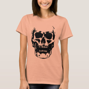 Camiseta Pintura pop de cráneo blanco negro