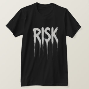 Camiseta Pintura que gotea RIESGO Tipografía Grunge Ropa ur