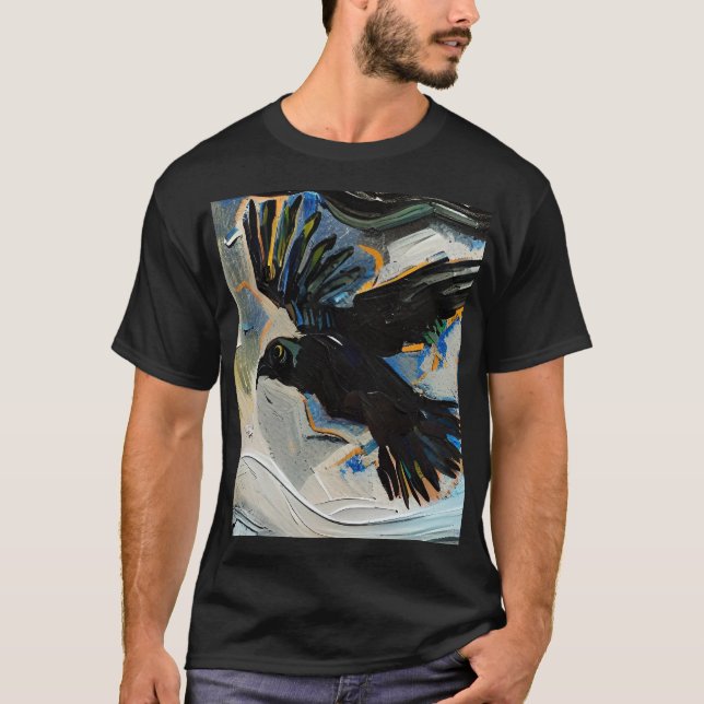 Camiseta Pintura raven negra (Anverso)