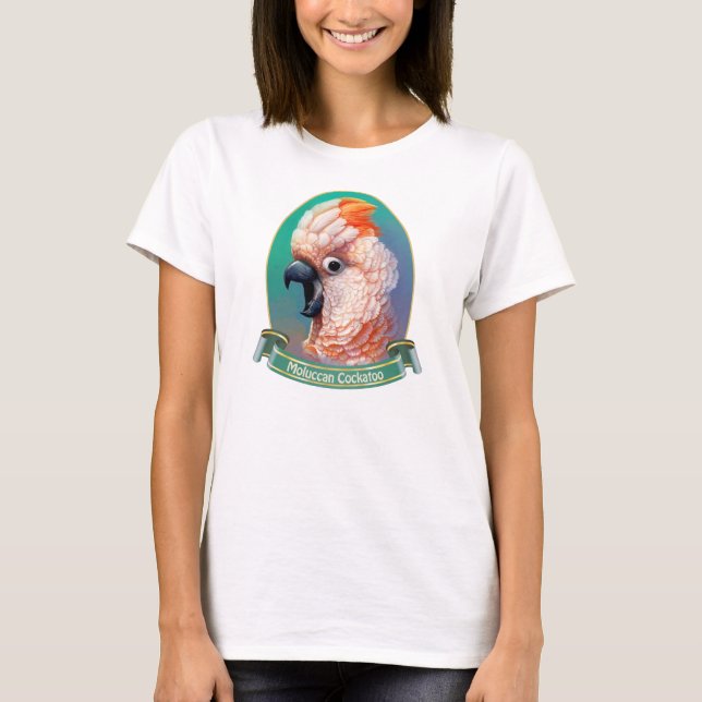Camiseta Pintura realista del Cockatoo moluqueño (Anverso)