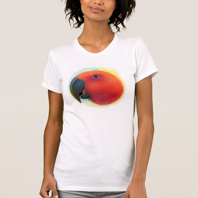 Camiseta Pintura realista del loro de Eclectus (Anverso)