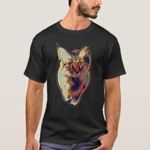 Camiseta Pintura Resumen Digital De Un Gato 35