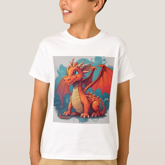 Camiseta Pintura roja de dragón (Anverso)