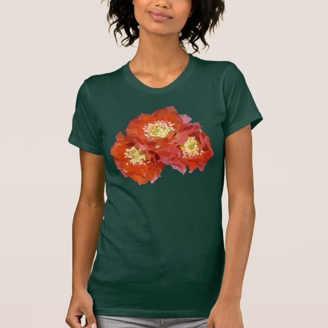 Camiseta Pintura roja de la flor (Anverso)