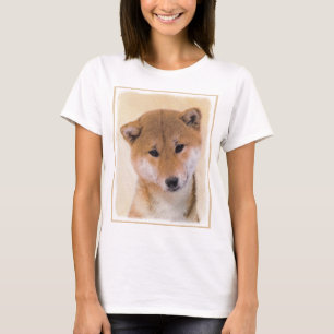 Camiseta Pintura (roja) de Shiba Inu - arte original del