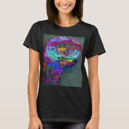 Camiseta Pintura romántica y elegante de flores verde azula