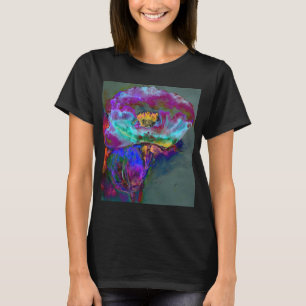 Camiseta Pintura romántica y elegante de flores verde azula