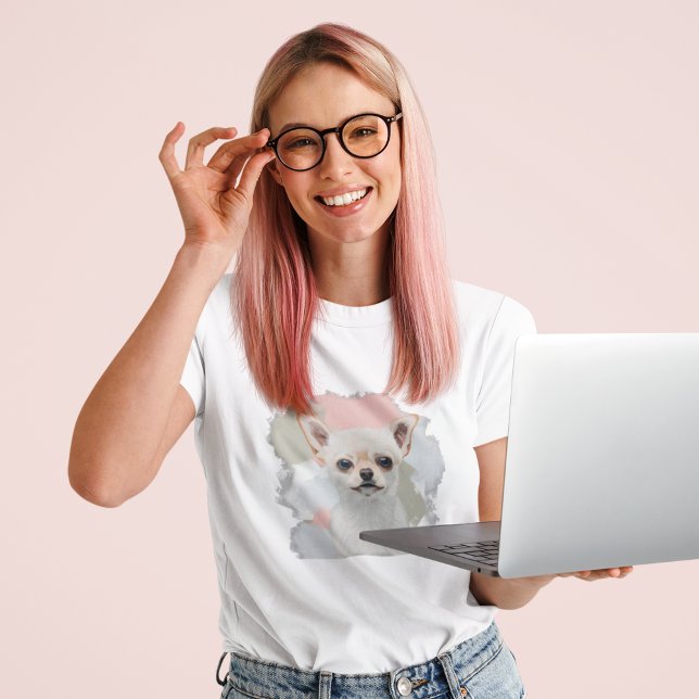 Camiseta Pintura rosa de Chihuahua blanca suave abstracta p (Subido por el creador)