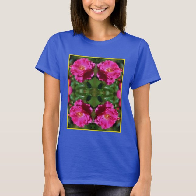 Camiseta Pintura rosa de rosa Resumen de arte de las flores (Anverso)