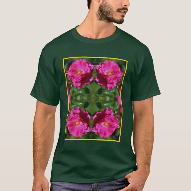 Camiseta Pintura rosa de rosa Resumen de arte de las flores (Anverso)