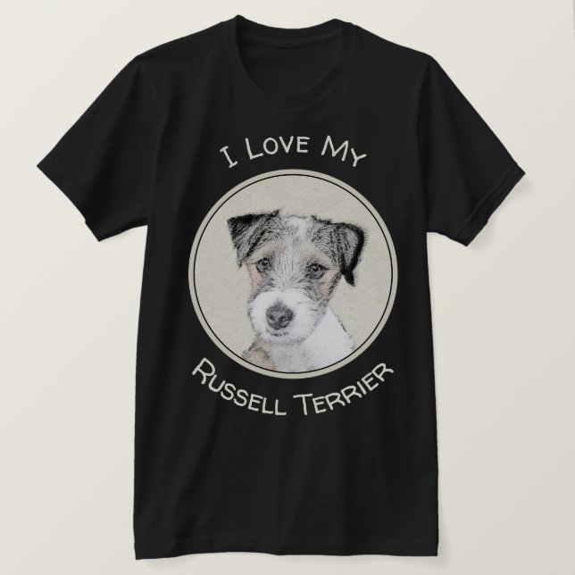 Camiseta Pintura Rusell Terrier - Arte Perro Original (Anverso del diseño)