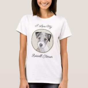 Camiseta Pintura Rusell Terrier - Arte Perro Original