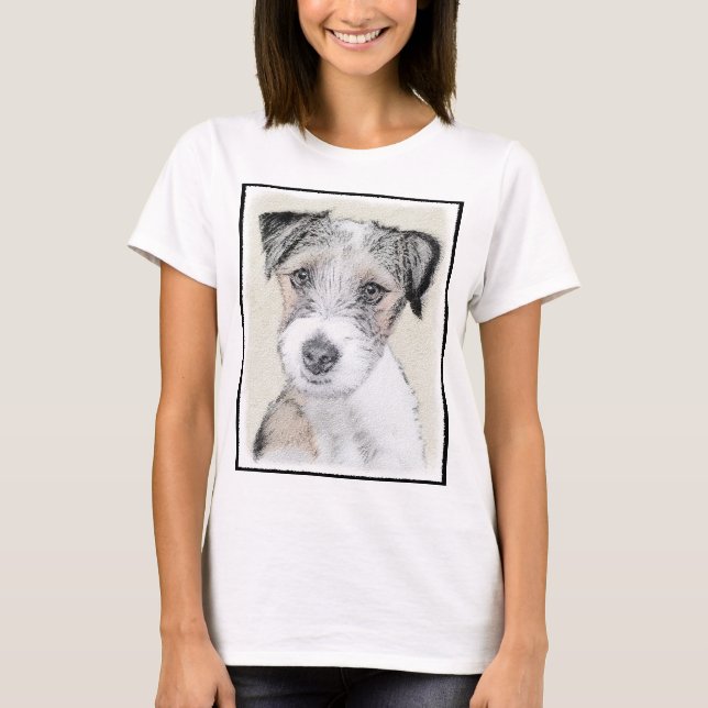 Camiseta Pintura Rusell Terrier - Arte Perro Original (Anverso)