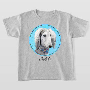Camiseta Pintura Saluki (plateada) - Arte Perro Original.