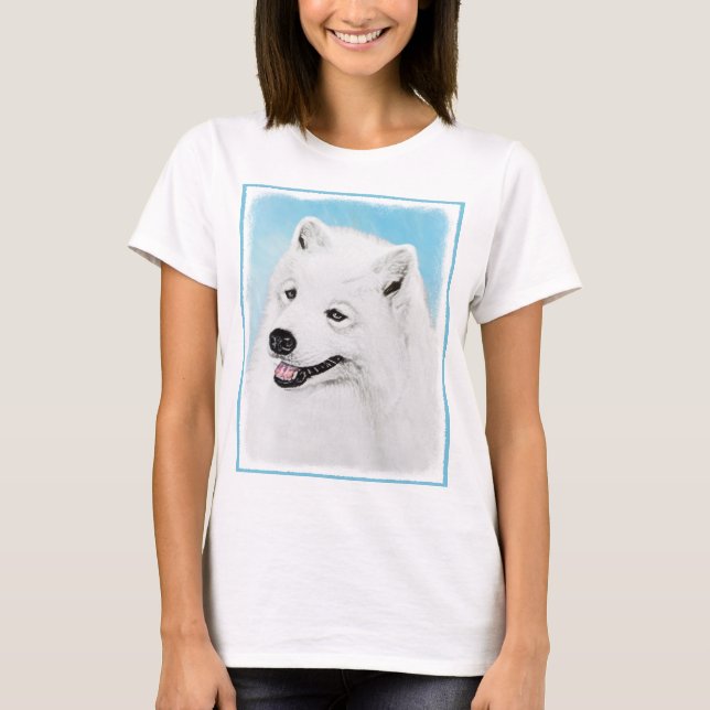 Camiseta Pintura Samoyed - Arte Perro Original Cuto (Anverso)
