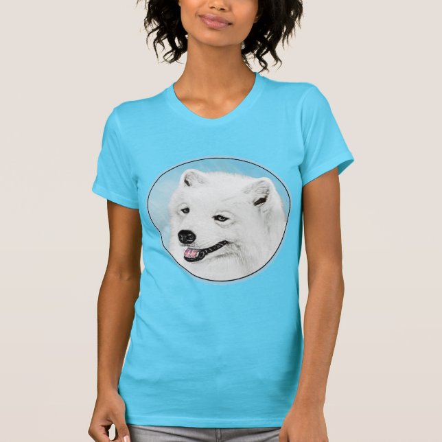 Camiseta Pintura Samoyed - Arte Perro Original Cuto (Anverso)