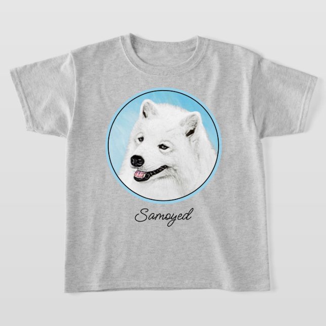 Camiseta Pintura Samoyed - Arte Perro Original Cuto (Distribución)