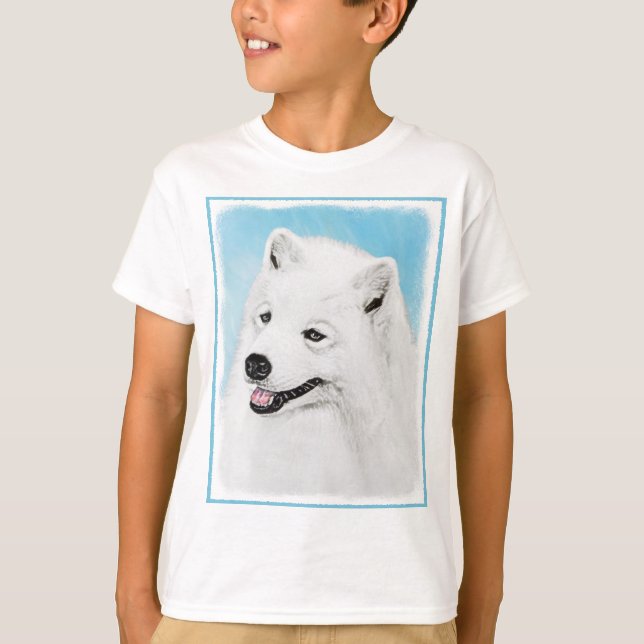Camiseta Pintura Samoyed - Arte Perro Original Cuto (Anverso)