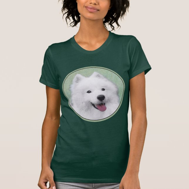 Camiseta Pintura Samoyed - Arte Perro Original Cuto (Anverso)
