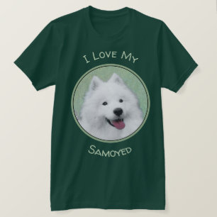 Camiseta Pintura Samoyed - Arte Perro Original Cuto