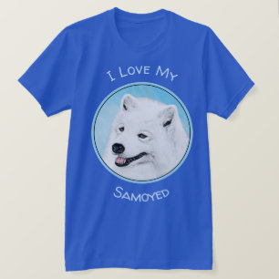 Camiseta Pintura Samoyed - Arte Perro Original Cuto