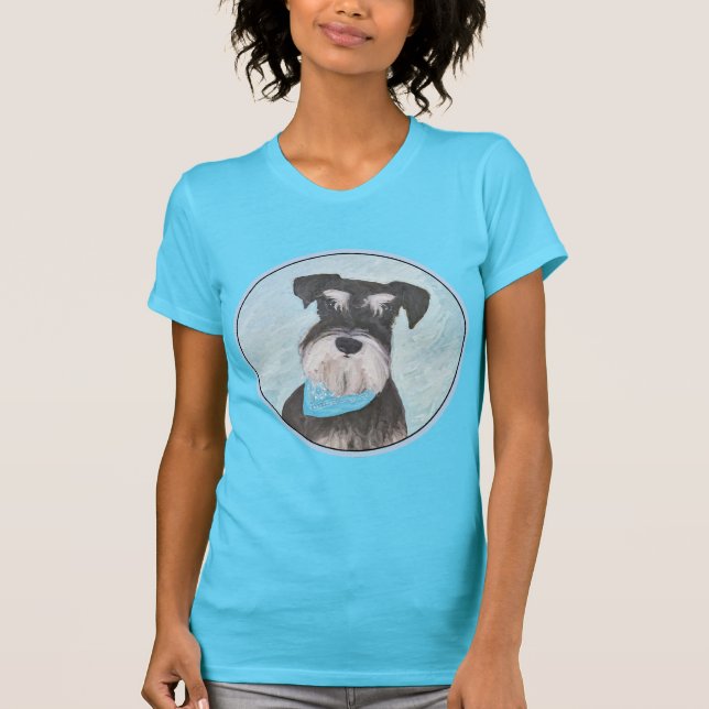 Camiseta Pintura Schnauzer (en miniatura) - Perro original  (Anverso)