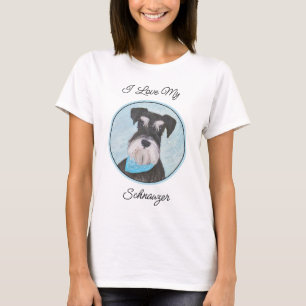 Camiseta Pintura Schnauzer (en miniatura) - Perro original