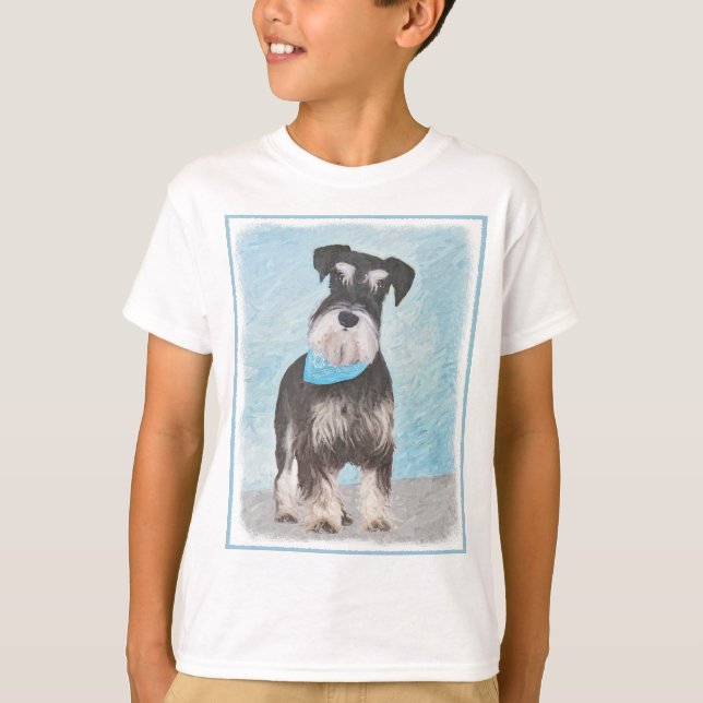 Camiseta Pintura Schnauzer (en miniatura) - Perro original  (Anverso)