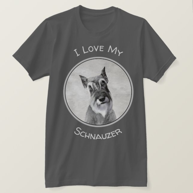 Camiseta Pintura Schnauzer (gigante) - Arte de perros (Anverso del diseño)