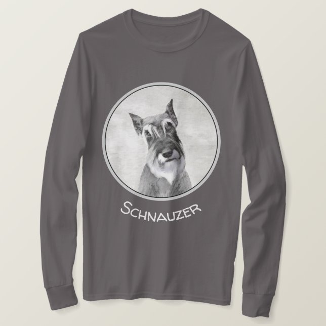 Camiseta Pintura Schnauzer (gigante) - Arte de perros (Anverso del diseño)