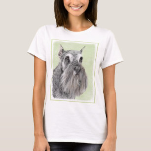 Camiseta Pintura Schnauzer (gigante, estándar) - Arte de pe