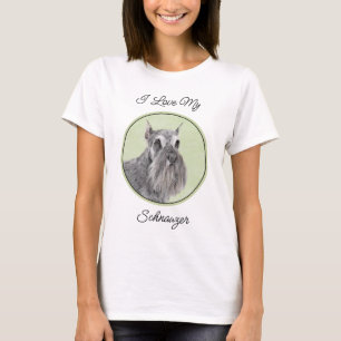 Camiseta Pintura Schnauzer (gigante, estándar) - Arte de pe