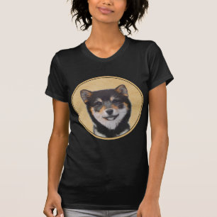Camiseta Pintura Shiba Inu (Negro y Tan) - Arte de perro