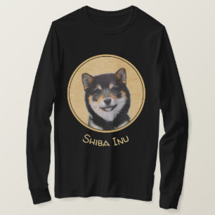 Camiseta Pintura Shiba Inu (Negro y Tan) - Arte de perro