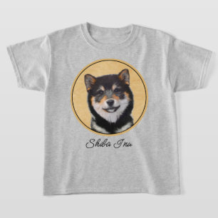Camiseta Pintura Shiba Inu (Negro y Tan) - Arte de perro