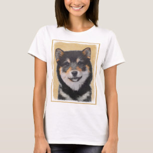 Camiseta Pintura Shiba Inu (Negro y Tan) - Arte de perro