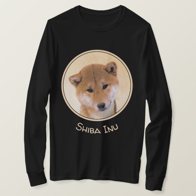 Camiseta Pintura Shiba Inu (roja) - Arte original del perro (Anverso del diseño)