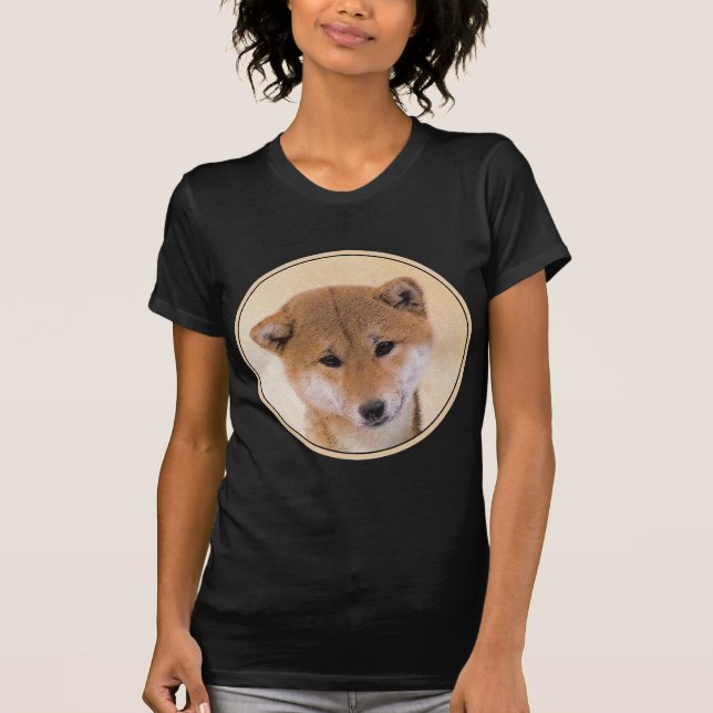 Camiseta Pintura Shiba Inu (roja) - Arte Perro Original (Anverso)
